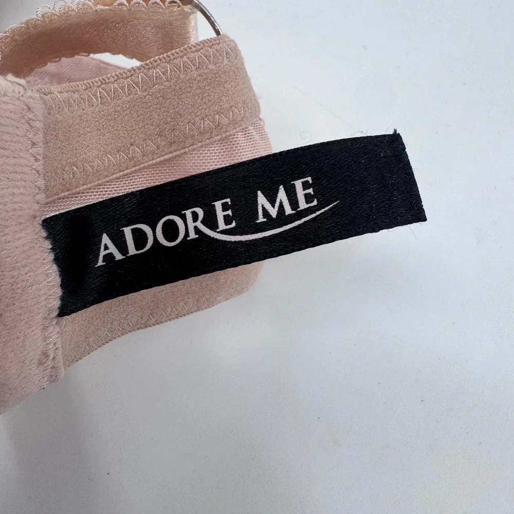 Adore Me Lace Unlined Underwire Bra Womens 40DD/E TanFloral Scalloped